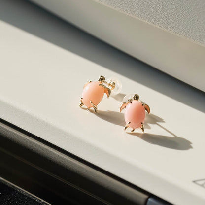 K10 カメ スタッドピアス（ピンク）｜96-3261