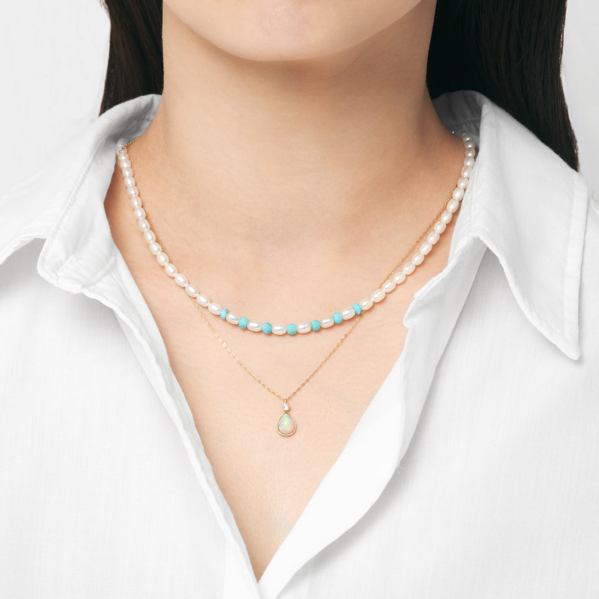 【まつざわ くみ】《WISH》Turquoise Necklace | 96-6878