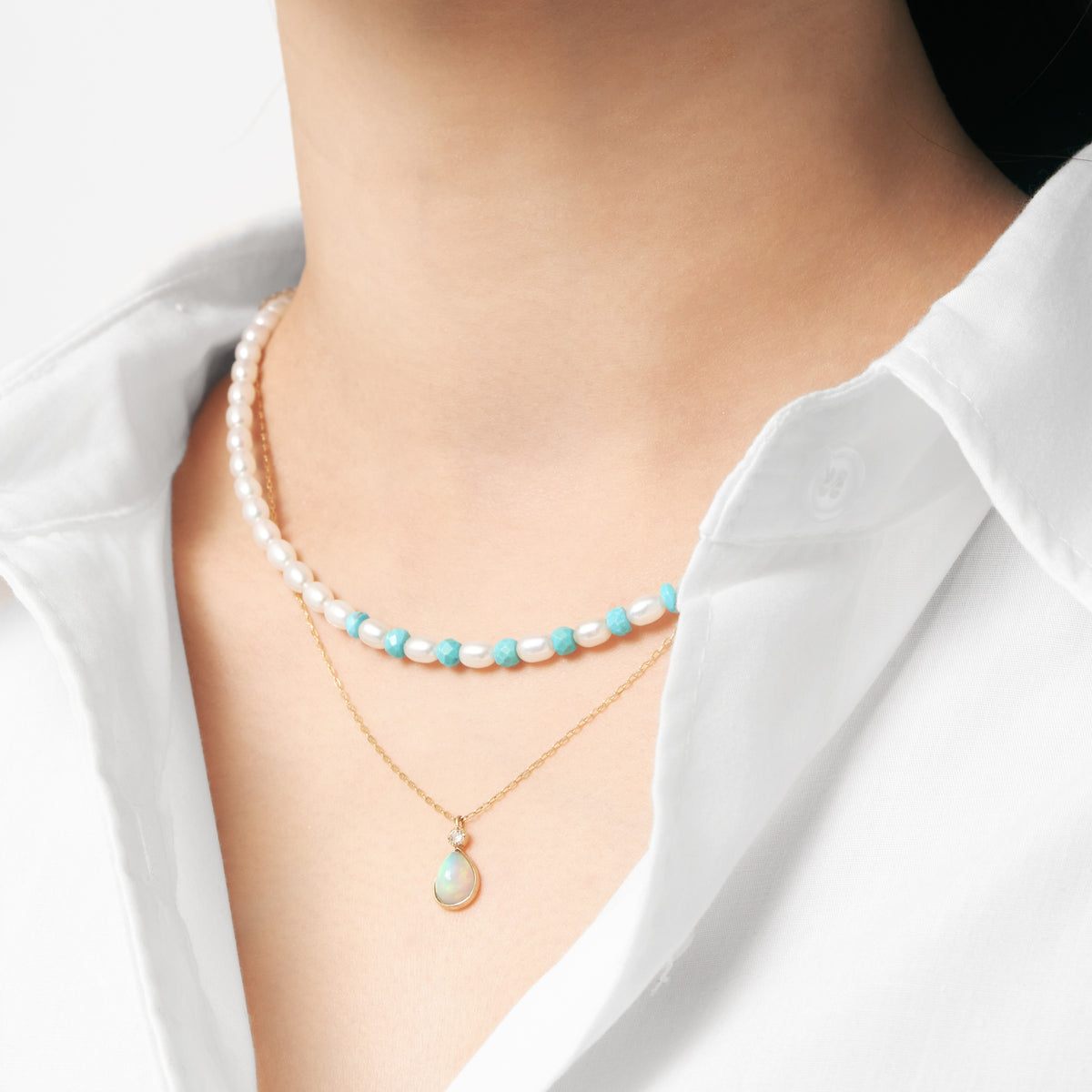 【まつざわ くみ】《WISH》Turquoise Necklace | 96-6878