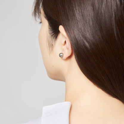 K10 カラーシェルパール スタッドピアス（8mm/グリーン）| 96-6934