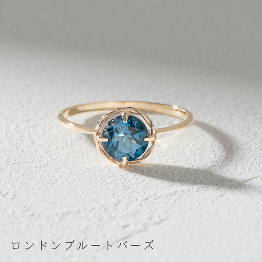 【受注生産】K10 ツイストリング(ロンドンブルートパーズ）｜36-2506