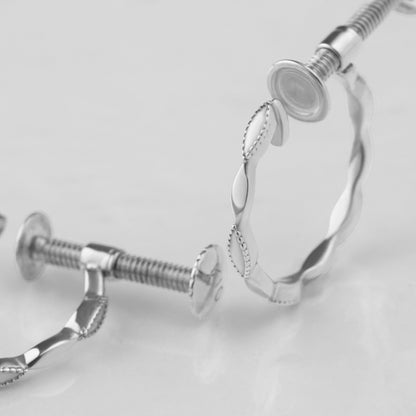 K10 ネジ式 フープイヤリング （01）（YG/WG）｜55-2219-2220