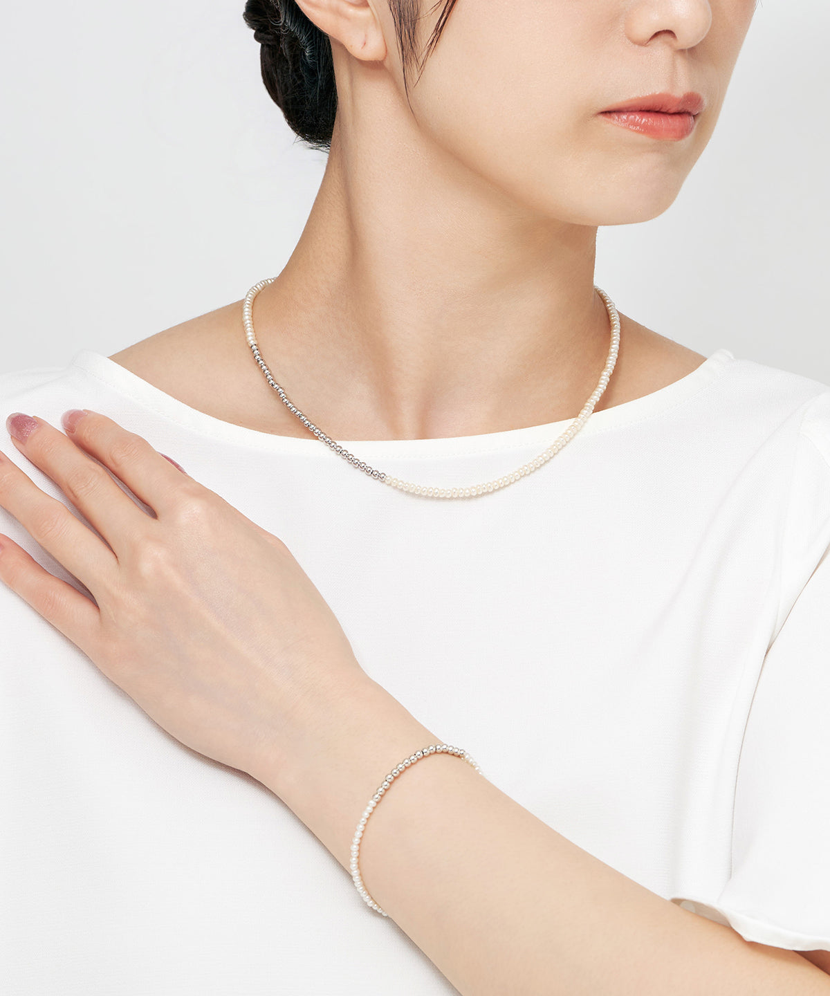 受注生産 【andiima】パールシルバーブレスレット