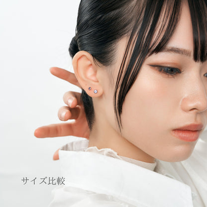 K18 誕生石スタッドピアス  4mm （1月：ガーネット）｜96-3201